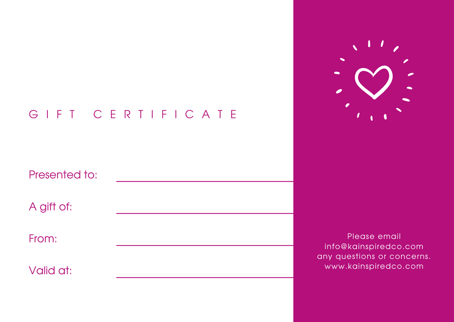 Tarjeta de regalo inspirada en KA