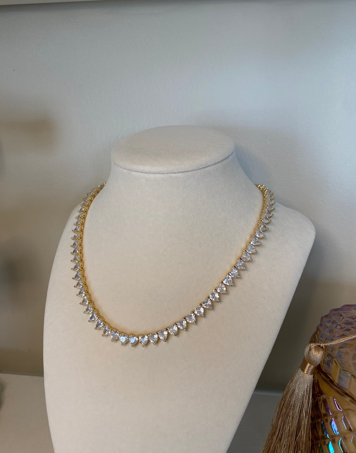 CZ Heart Tennis Choker
