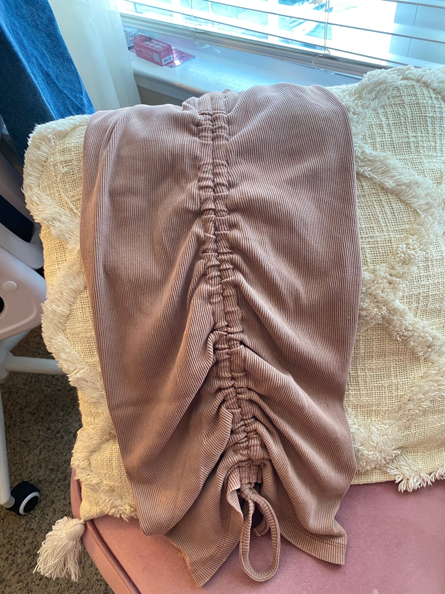 Brown Ruched Mini Dress