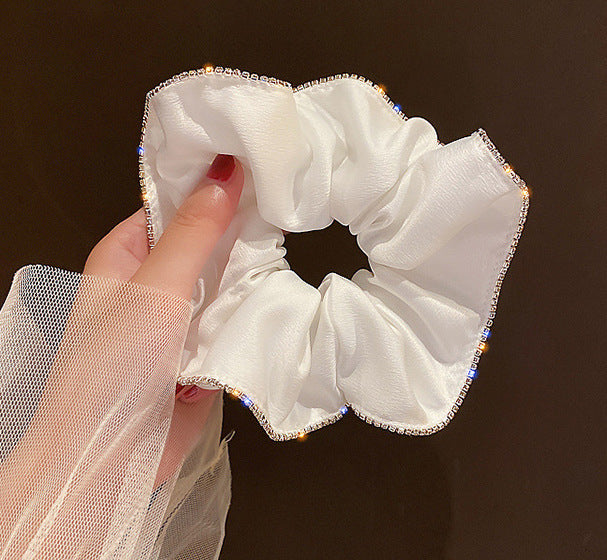 Bellissima Crystal Scrunchie White