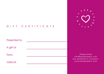 Tarjeta de regalo inspirada en KA