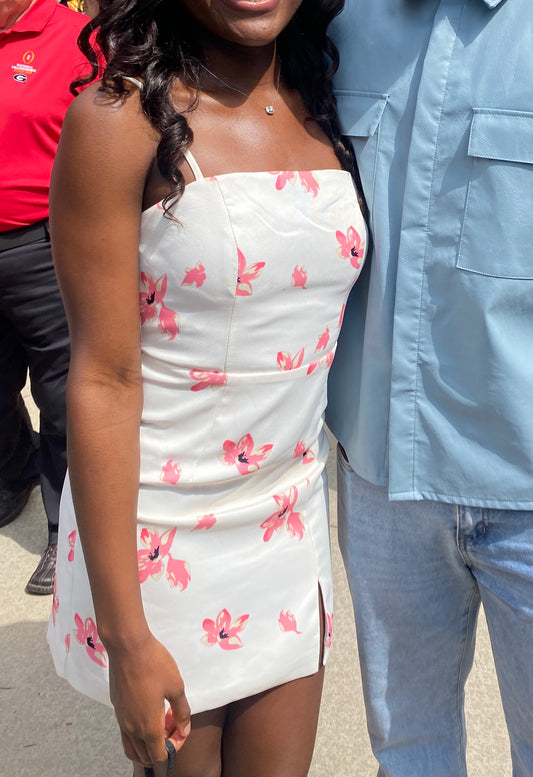 Pink Floral Mini Dress