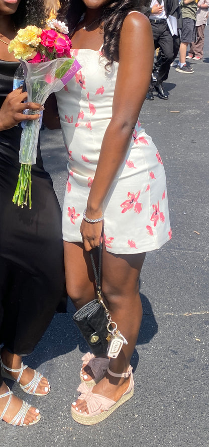 Pink Floral Mini Dress