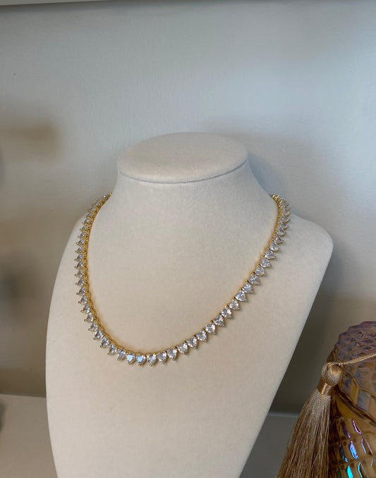 CZ Heart Tennis Choker