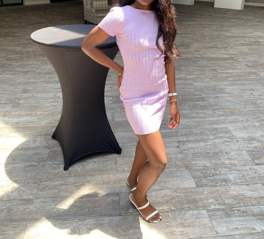 Purple Cut-Out Back Mini Dress
