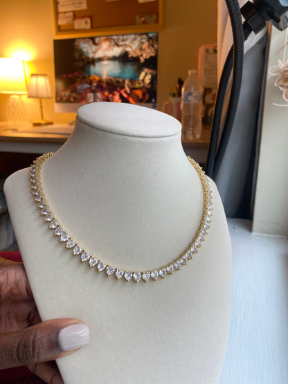 CZ Heart Tennis Choker