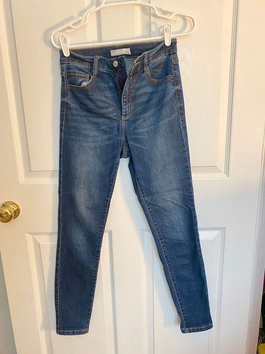 Dark Blue Denim High Waisted Skinny Jeans