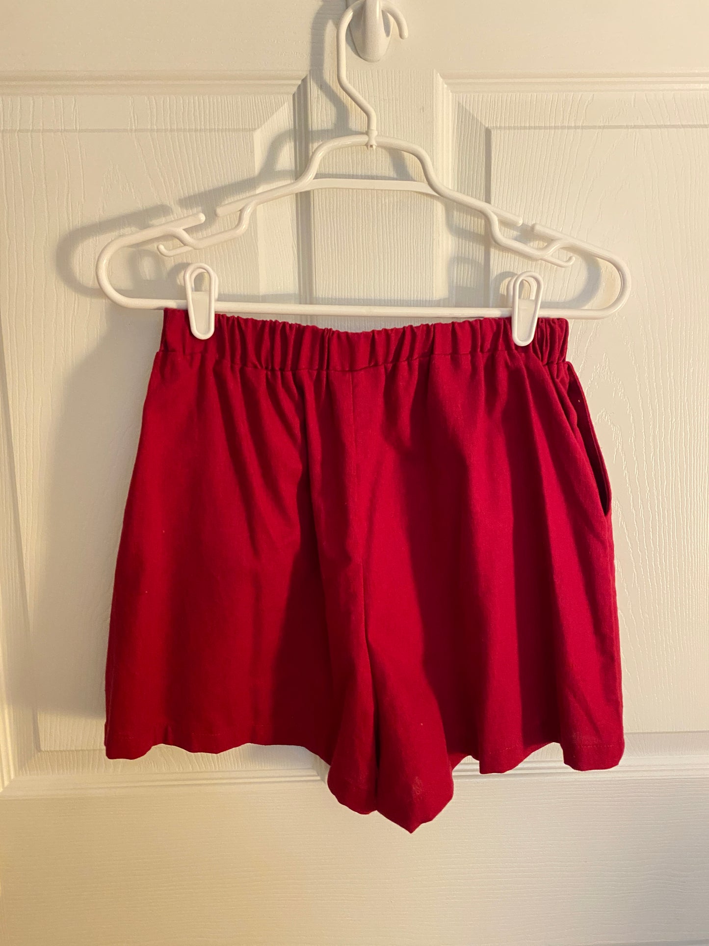 Red Summer Two Piece Set Tie-Front Top & Shorts