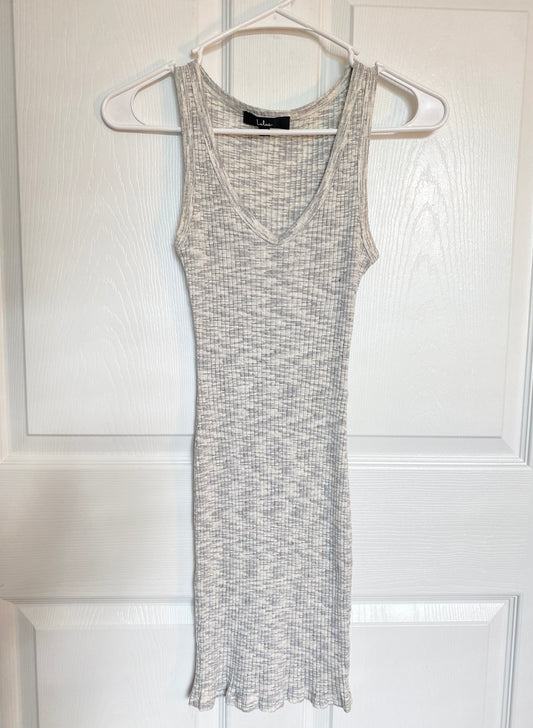 Light Grey Ribbed Mini Dress