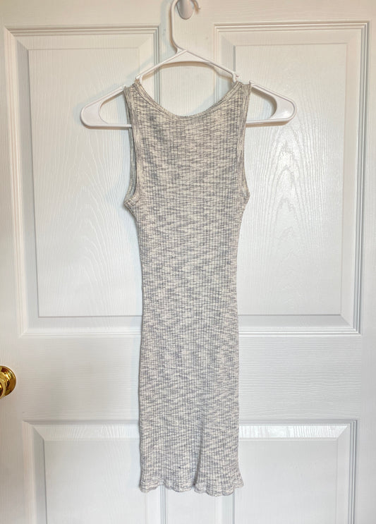 Light Grey Ribbed Mini Dress