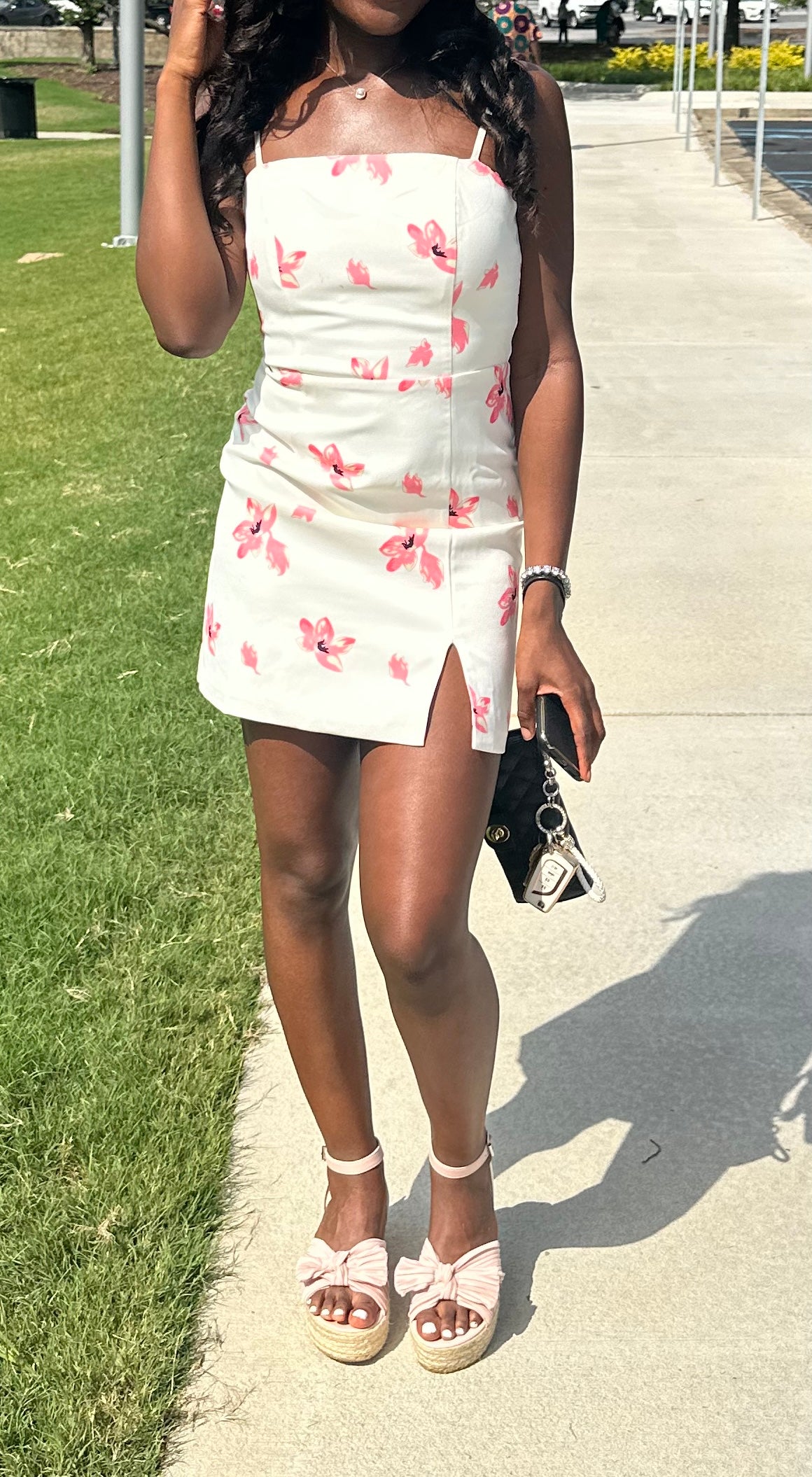 Pink Floral Mini Dress
