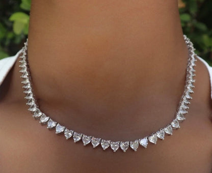 CZ Heart Tennis Choker