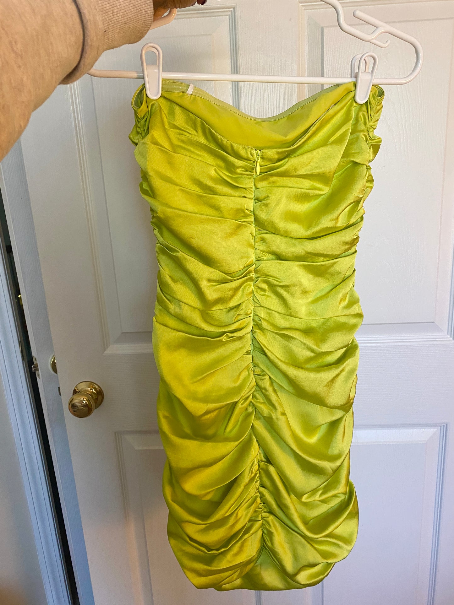 Neon Sleeveless Ruched Mini Dress