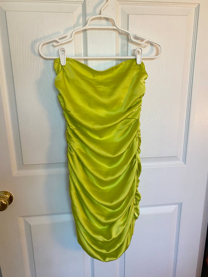 Neon Sleeveless Ruched Mini Dress