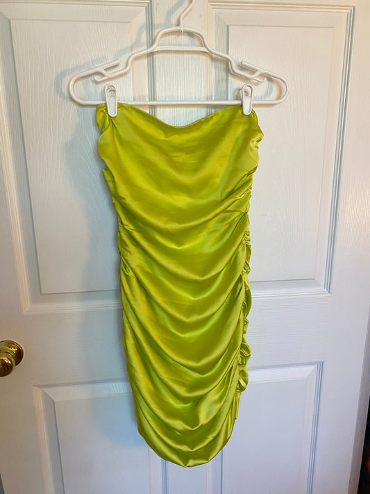 Neon Sleeveless Ruched Mini Dress