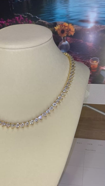 CZ Heart Tennis Choker