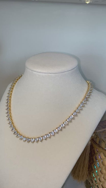 CZ Heart Tennis Choker