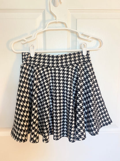 Black and White Mini Skater Skirt