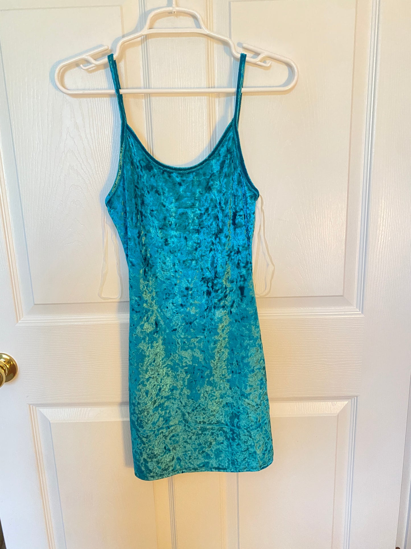 Blue Velvet Mini Dress