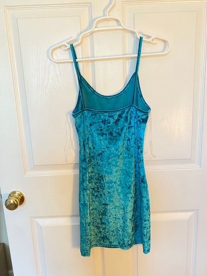 Blue Velvet Mini Dress