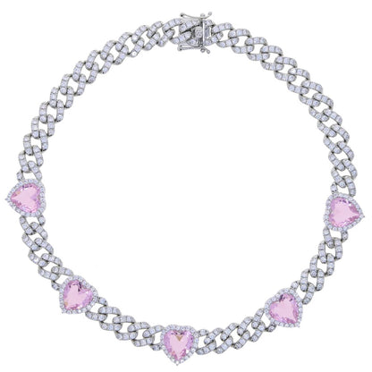 Heart on Pink Ice - Cuban Link