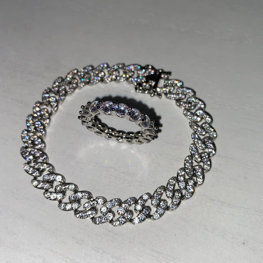 8mm Cuban Bracelet & Ring Set
