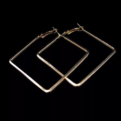 Stylish Gold Geometric Hoops 50mm