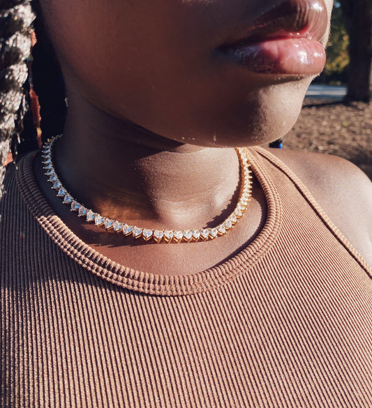 Diamond Heart Tennis Choker