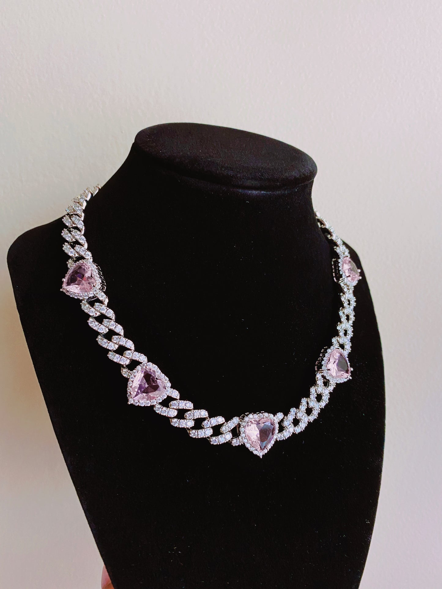 Heart on Pink Ice - Cuban Link