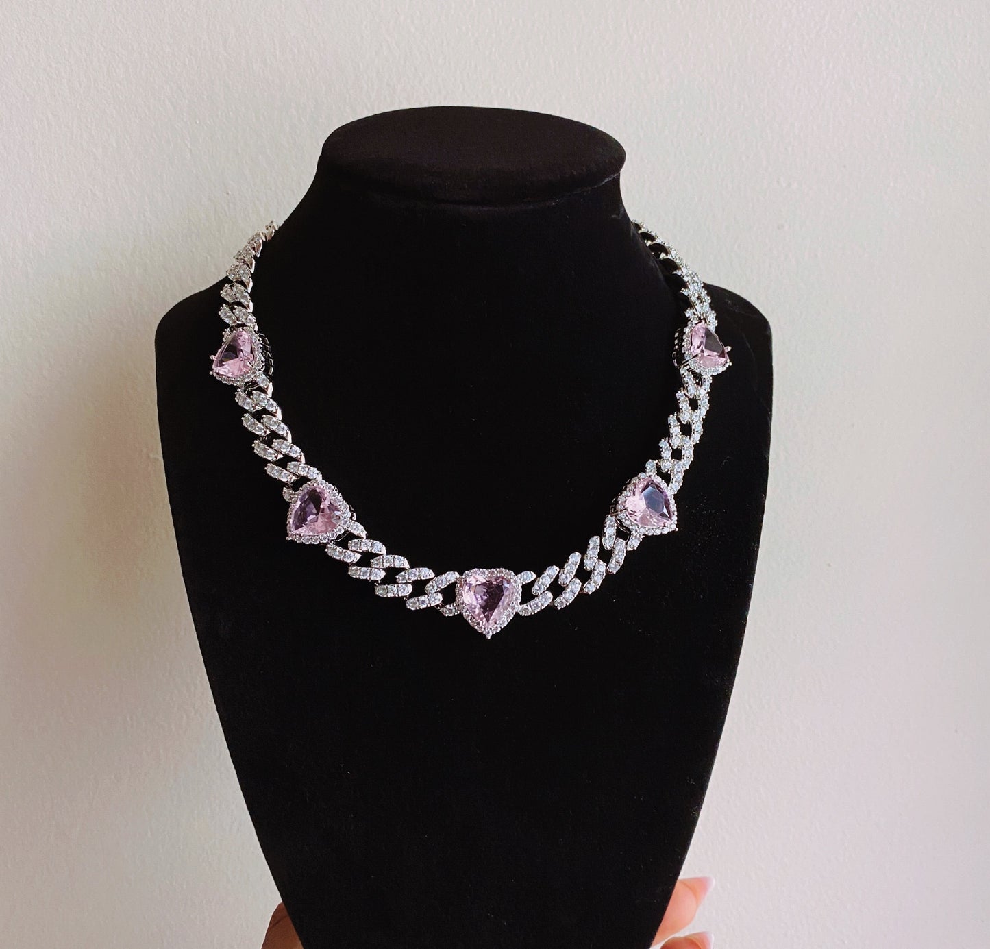 Heart on Pink Ice - Cuban Link