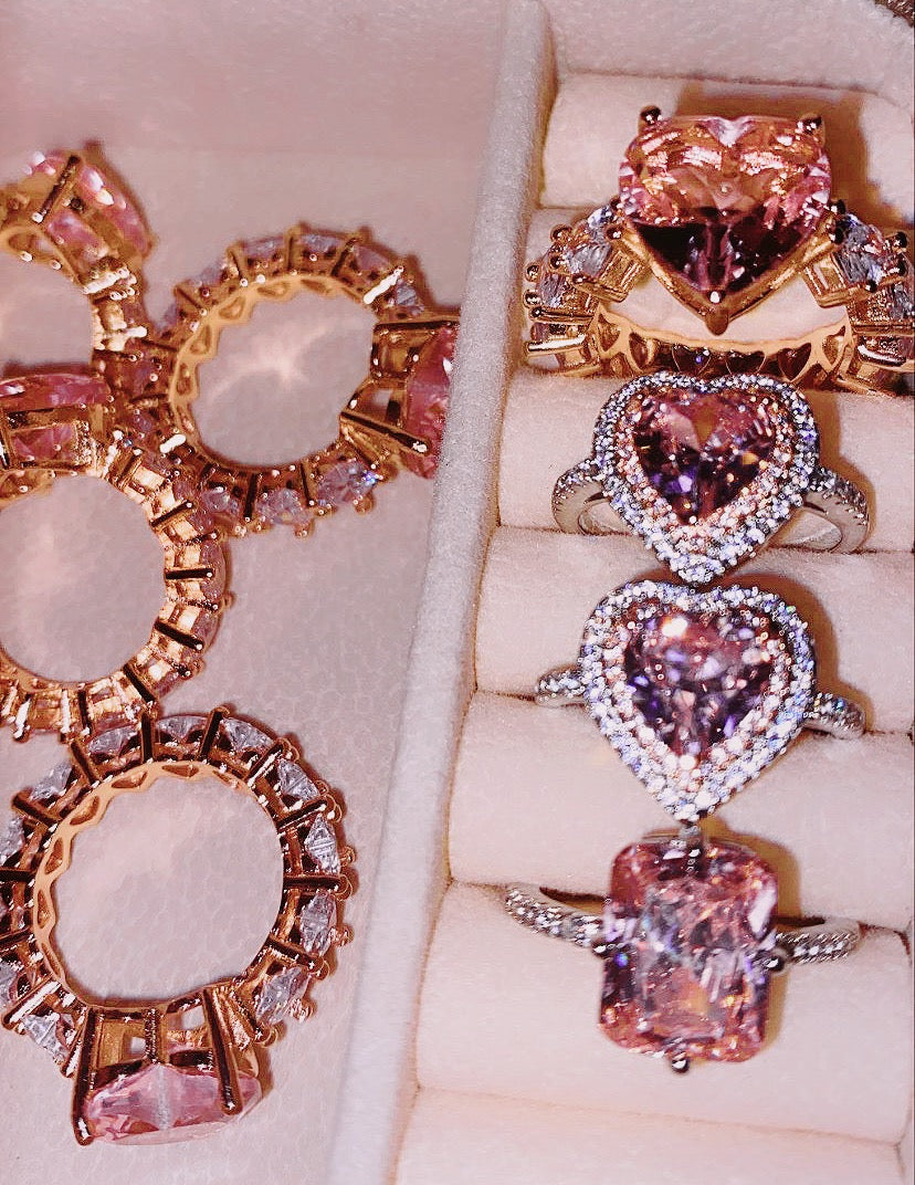Beauty Pink Two Tone Heart Ring