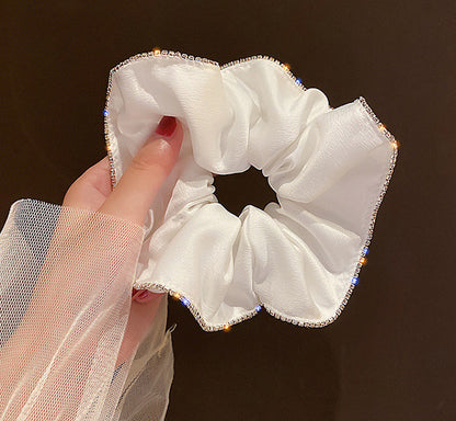 Bellissima Crystal Scrunchie White