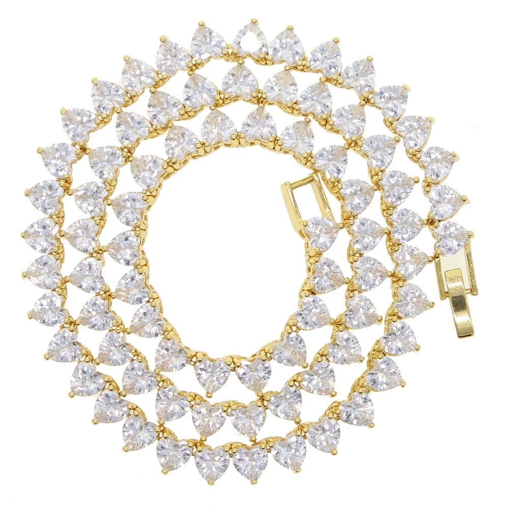 CZ Heart Tennis Choker