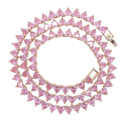 CZ Heart Tennis Choker